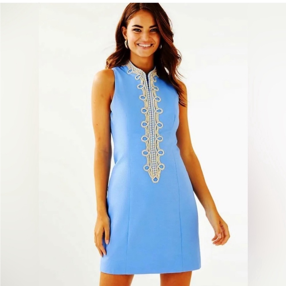 Lilly Pulitzer Alexa Stretch Shift Dress Blue Peri - NWT